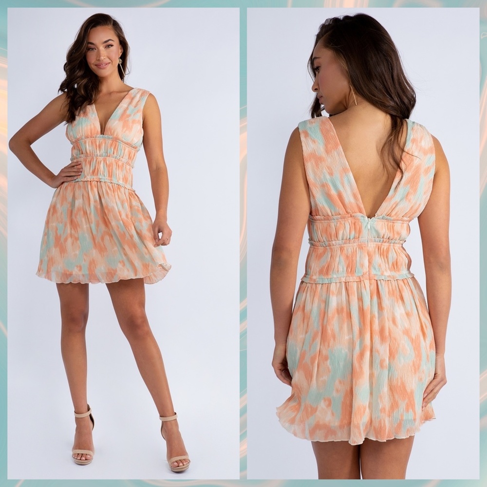 📌 FANCO “Popsicle” Luxurious Silky Sexy Mini Party Dress Colorful Chiffon Lined - Picture 6 of 15
